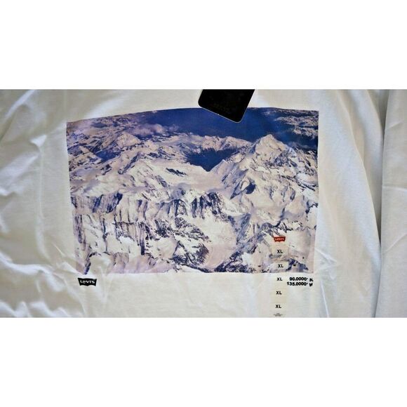 Levi’s 161390065 Men's Sz XL White Explorer Club Graphic Long Sleeve T-Shirt - Picture 3 of 4